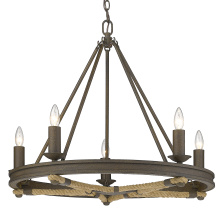 Golden 1053-5 DR - Wry Lighting Stokes 5-light Chandelier in Dark Rust